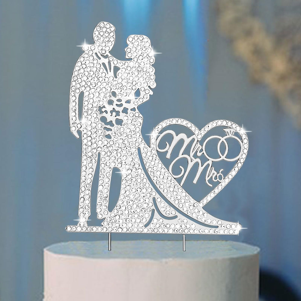 Jaciya front view silver rhinestone topper showing elegant centerpiece benefit