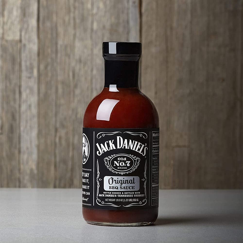 Jack Daniel's Old No.7 close-up of glossy sauce glaze highlighting texture and caramelized shine