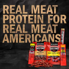 jack link's beef sticks held in hand demonstrating portable portion