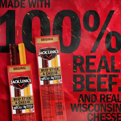 Jack Link's cheese stick detail highlighting Wisconsin cheese flavor