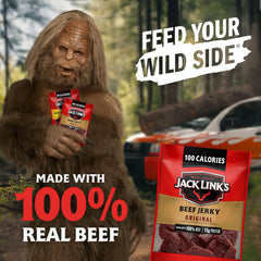 jack link's close-up of Original jerky texture highlighting hearty chew