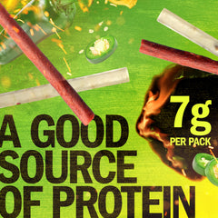 Jack Link's close-up jalapeño beef stick texture and savory appeal