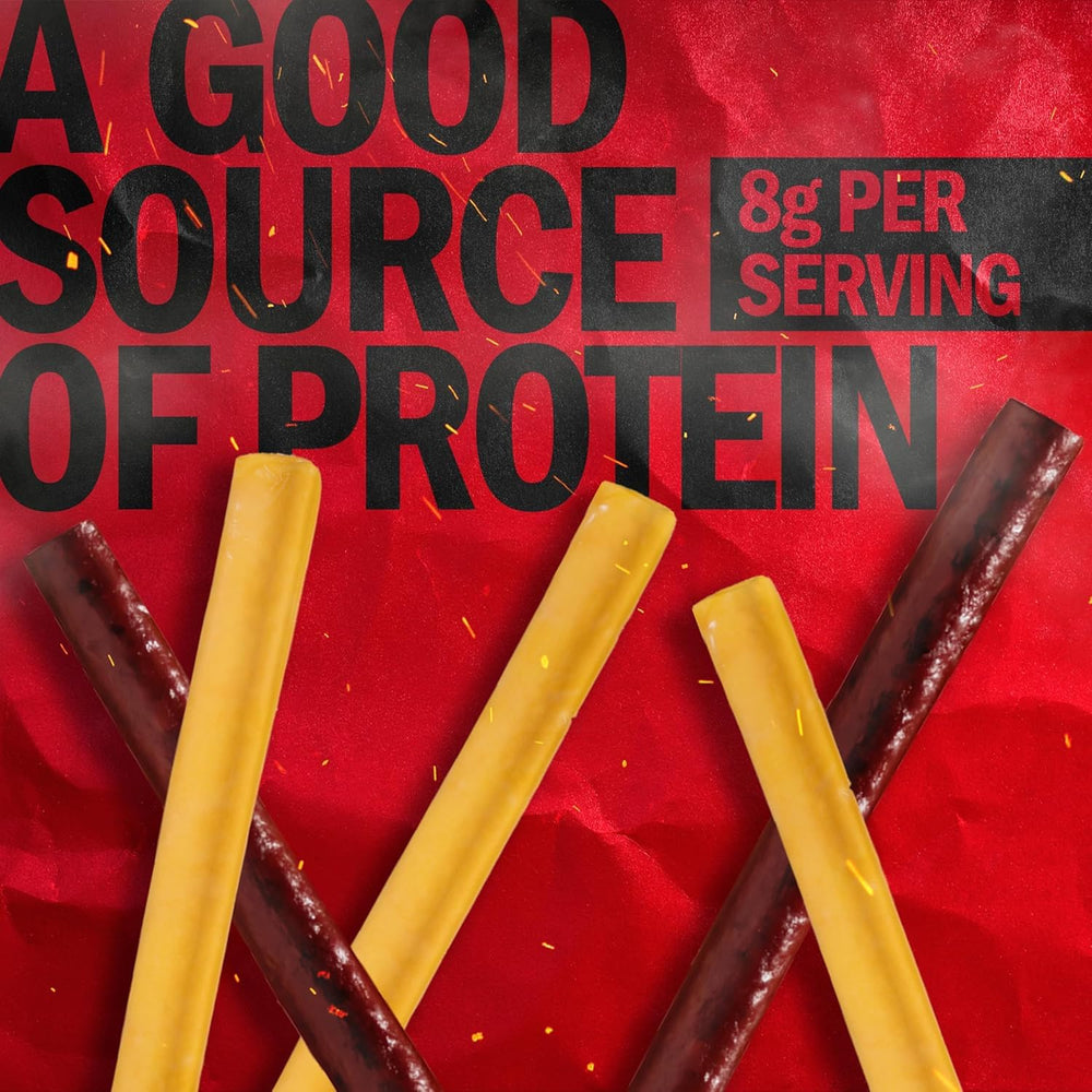 Jack Link's close-up of beef stick texture showing real beef quality