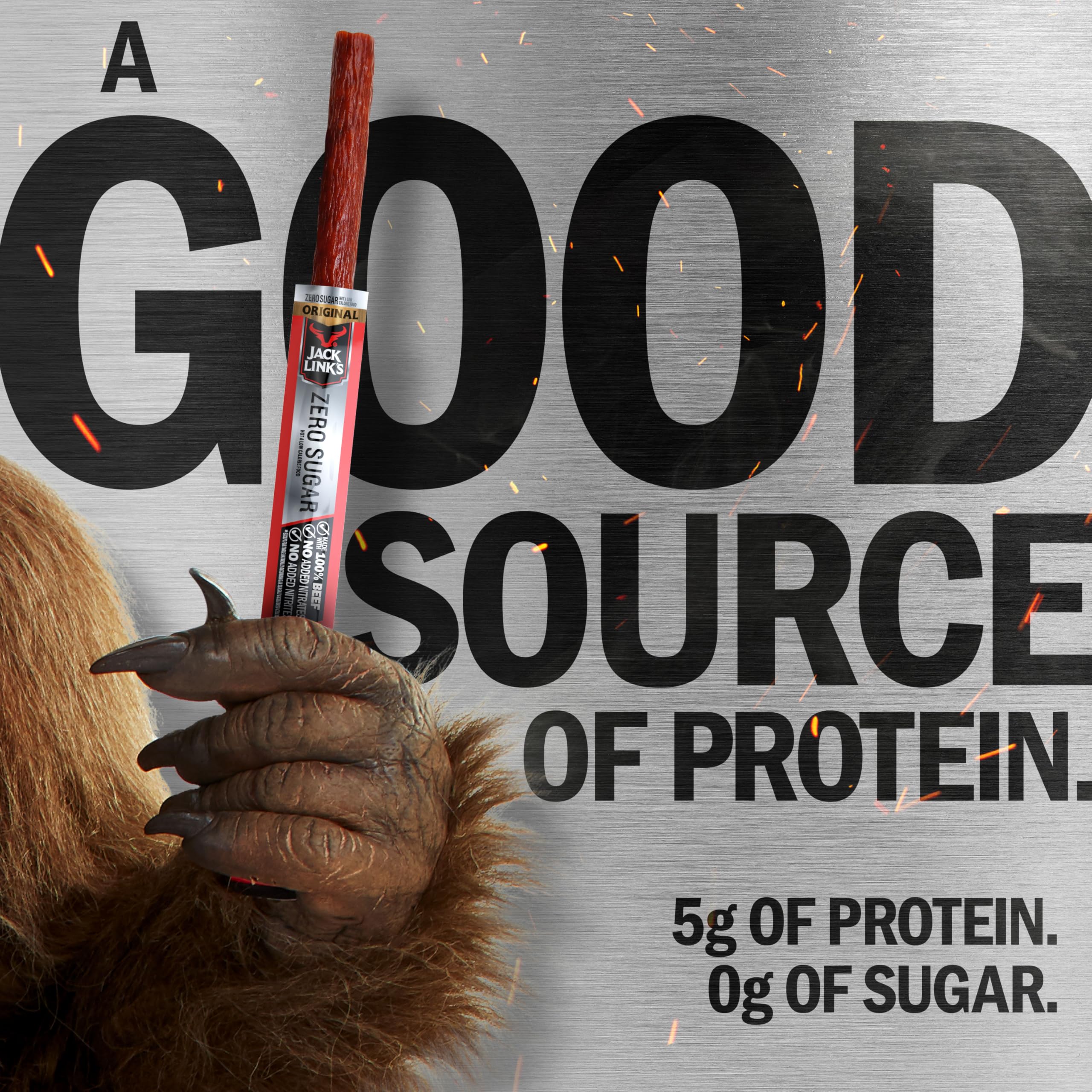 Jack Link's close-up meat texture highlighting real-beef quality and protein