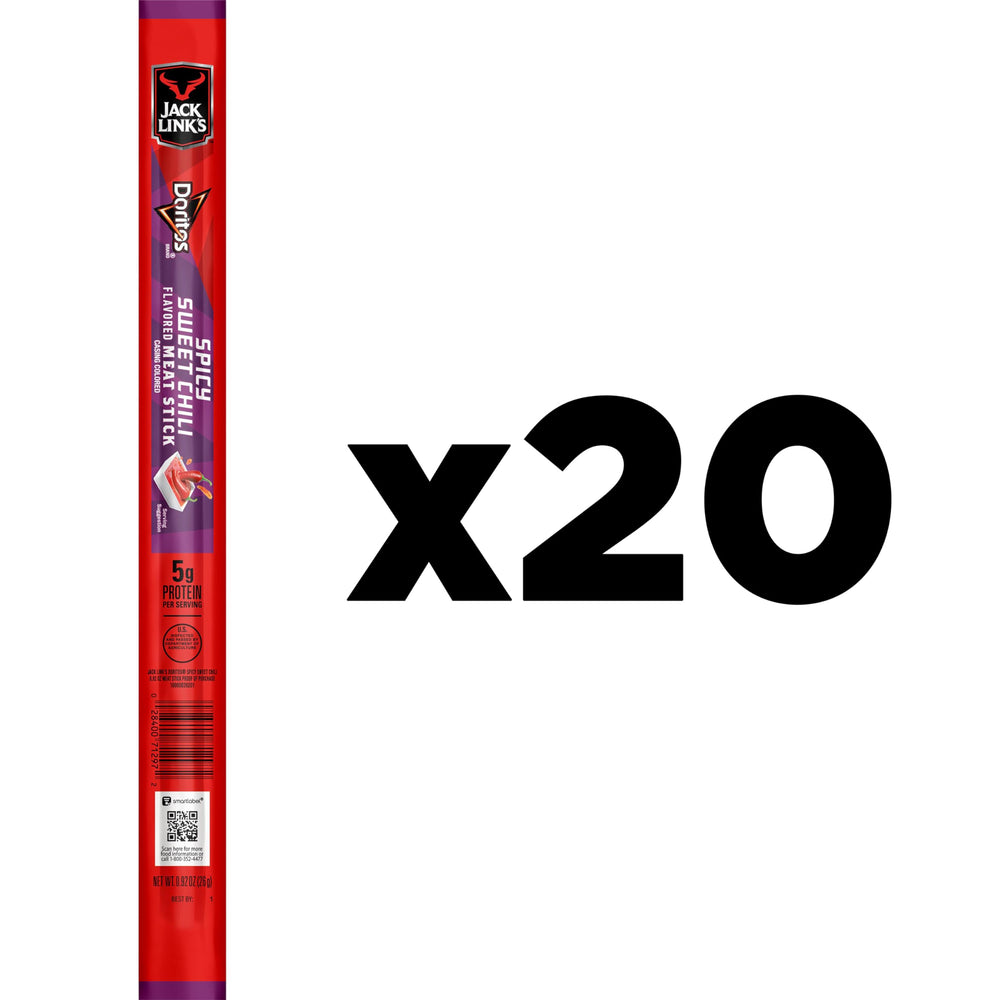 Jack Link's close-up of a single meat stick texture highlighting Doritos seasoning and bold taste