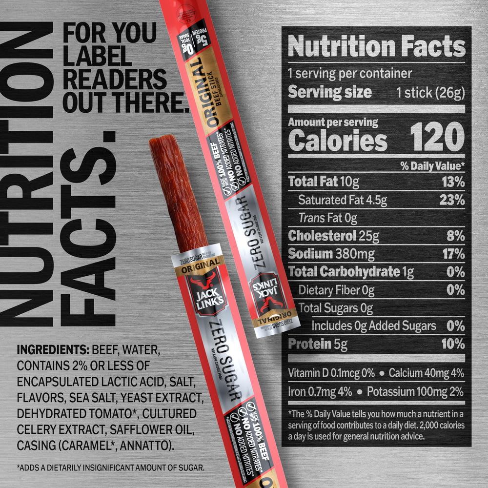 Jack Link's individually wrapped beef stick demonstrating portable convenience