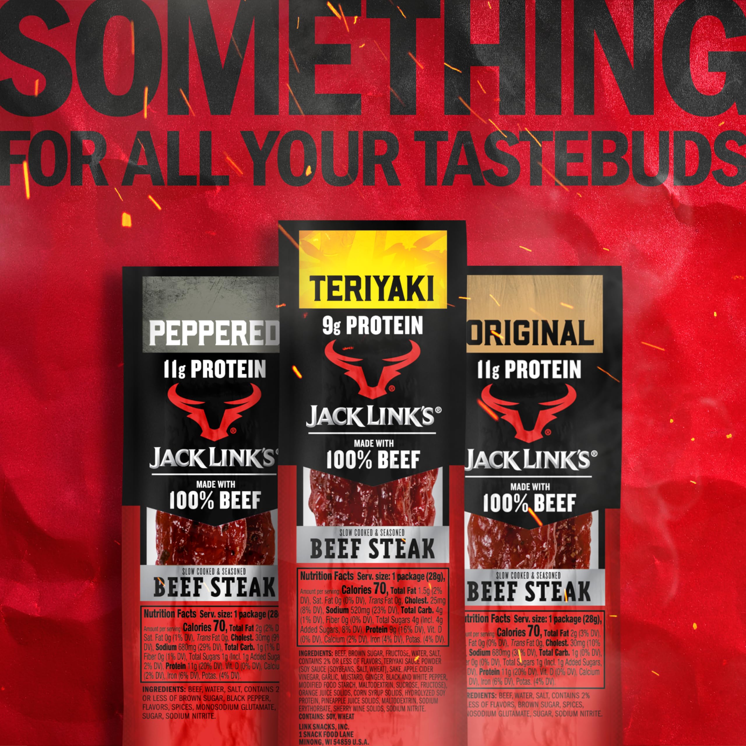 Jack Link's jerky inside a backpack for on-the-go protein