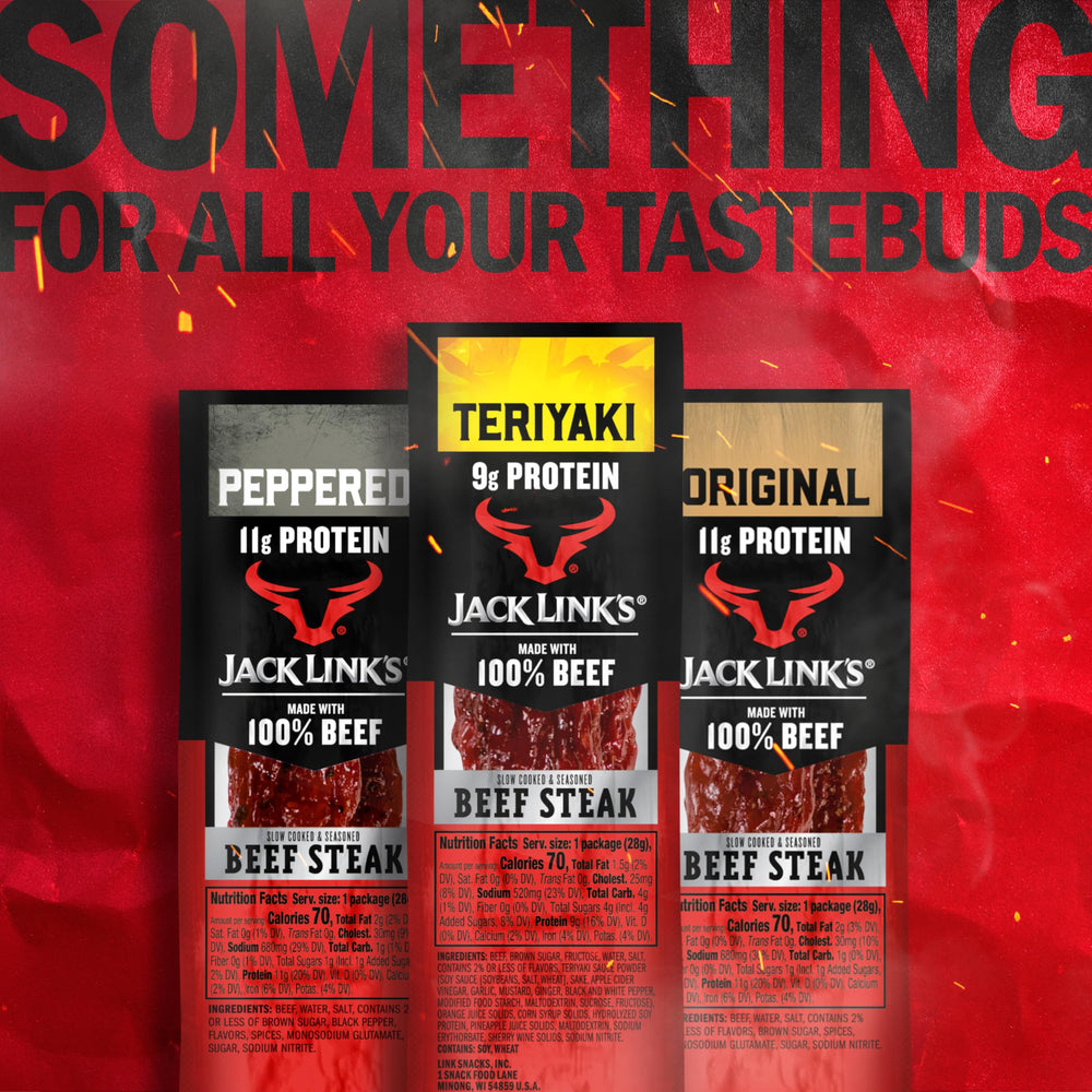 Jack Link's jerky inside a backpack for on-the-go protein