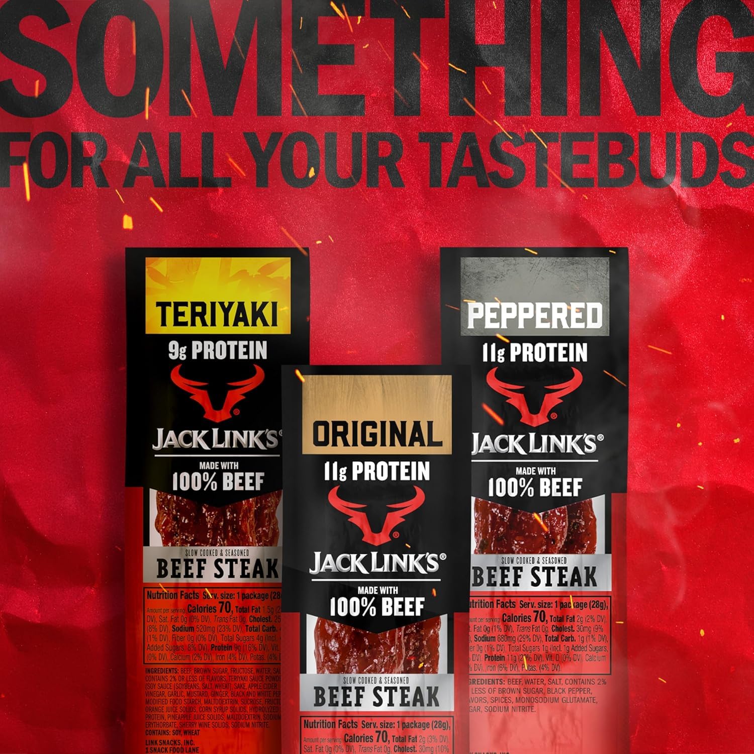 Jack Link's label and nutrition facts panel showing 11g protein per serving for tracking