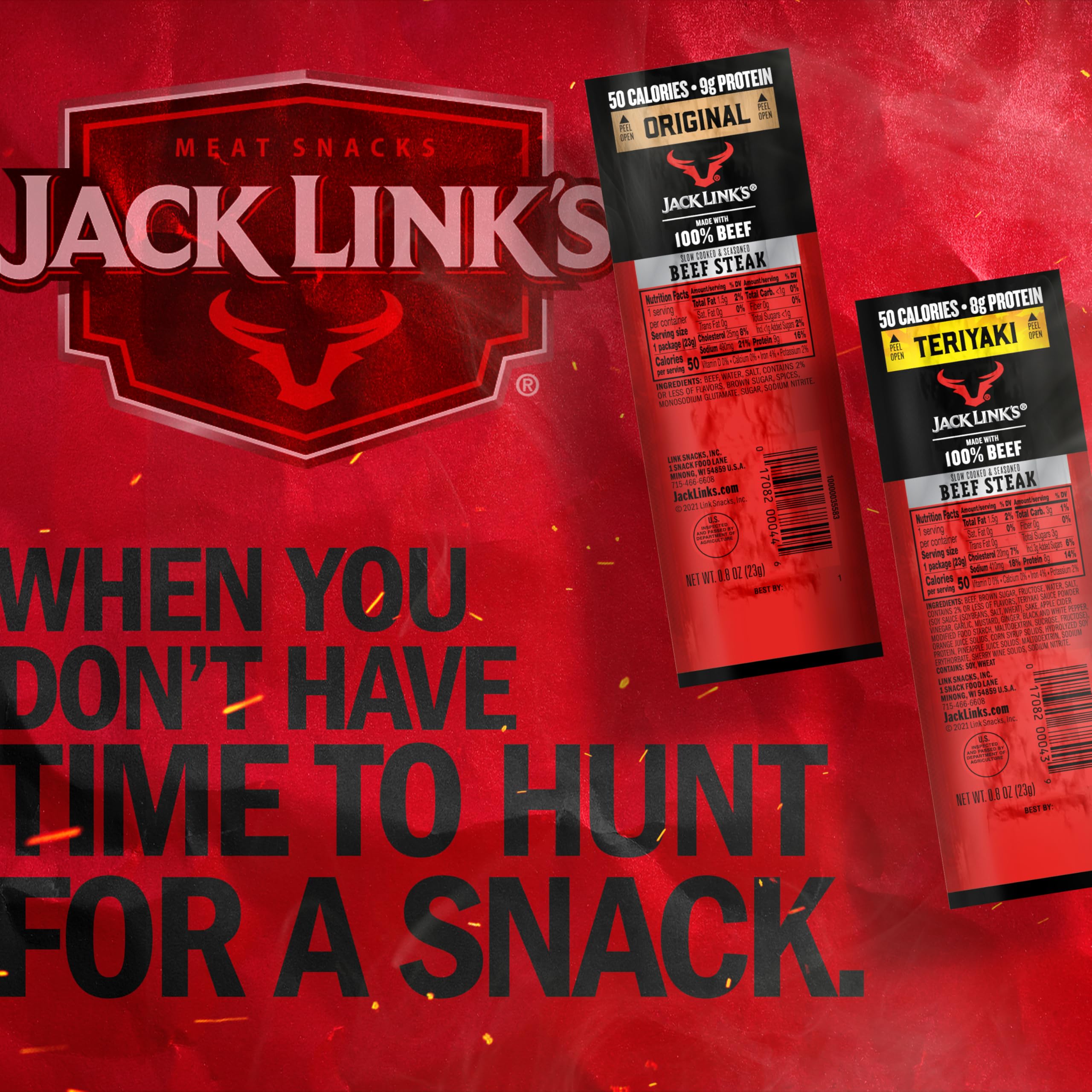 Jack Link's steaks in a backpack pocket for on-the-go protein convenience