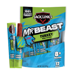 Jack Link's front packaging showing MrBeast branding and bulk pack benefit