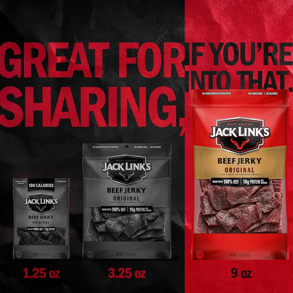Jack Link's nutrition label view highlighting 10g protein per serving