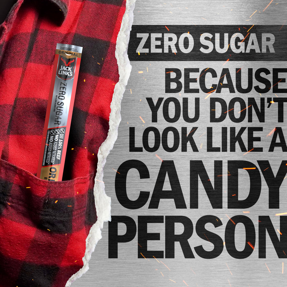 Jack Link's nutritional panel clear view showing zero sugar benefit