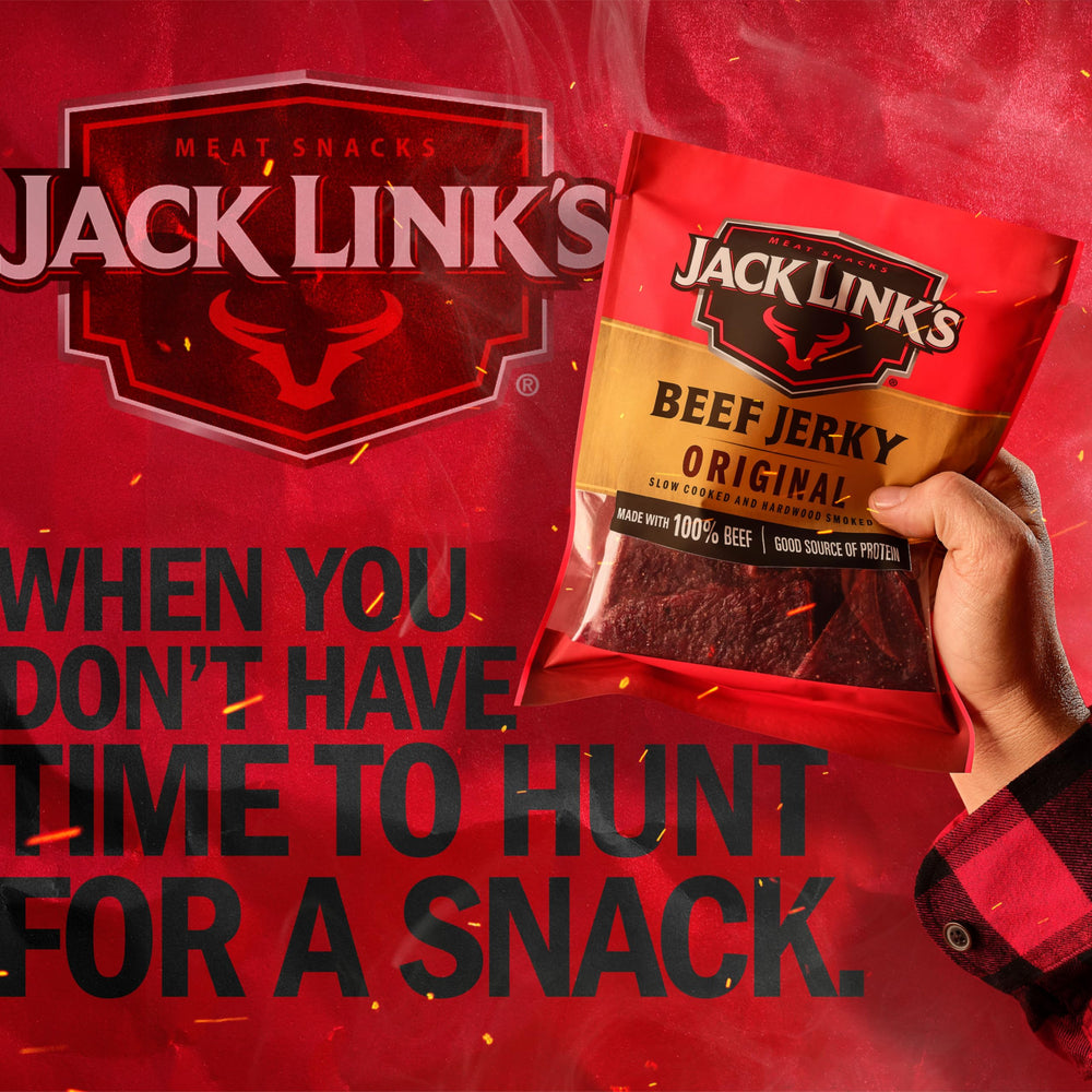 jack link's half pounder inside a backpack, portable protein for travel