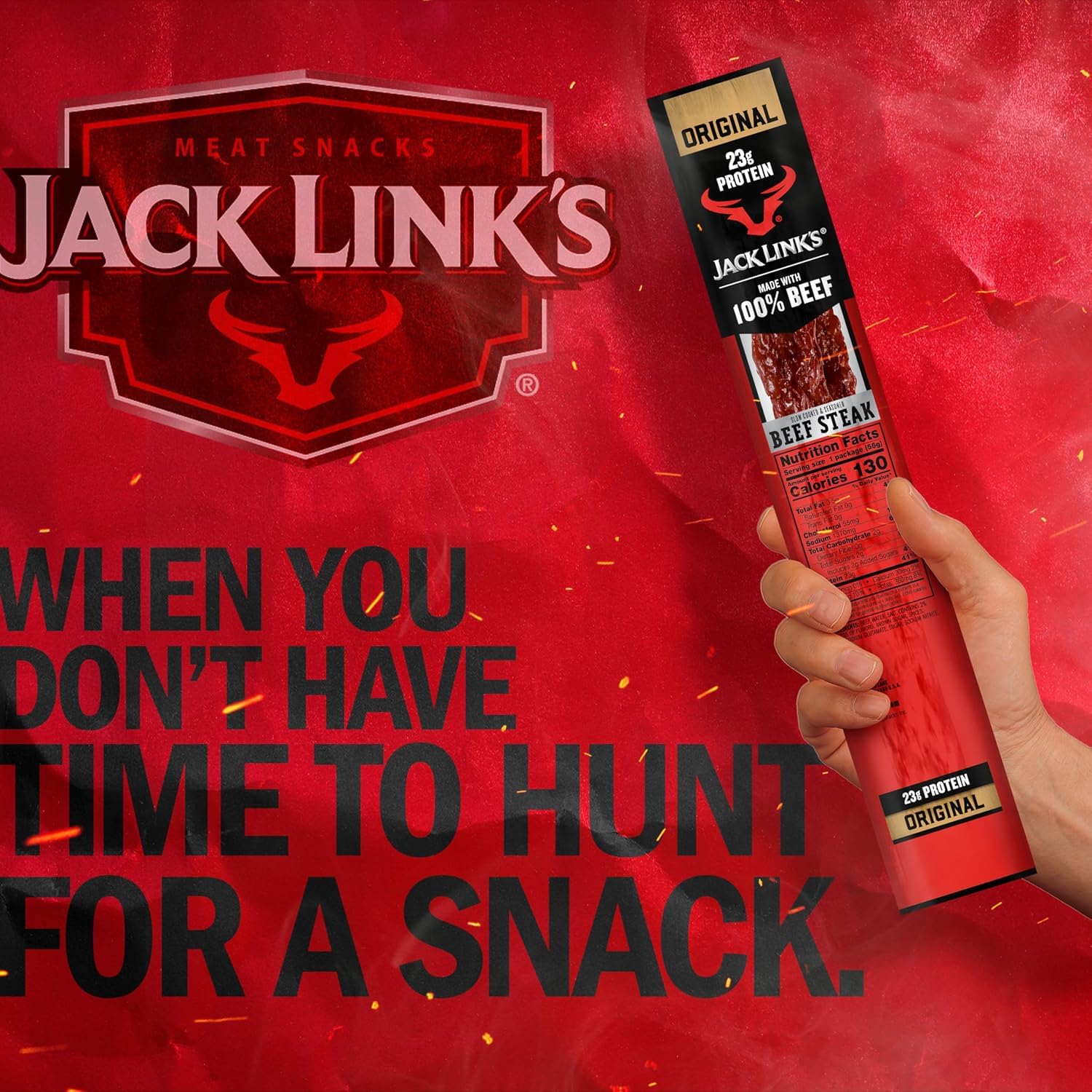 Jack Link's bulk pack opened displaying twelve grab-and-go portions