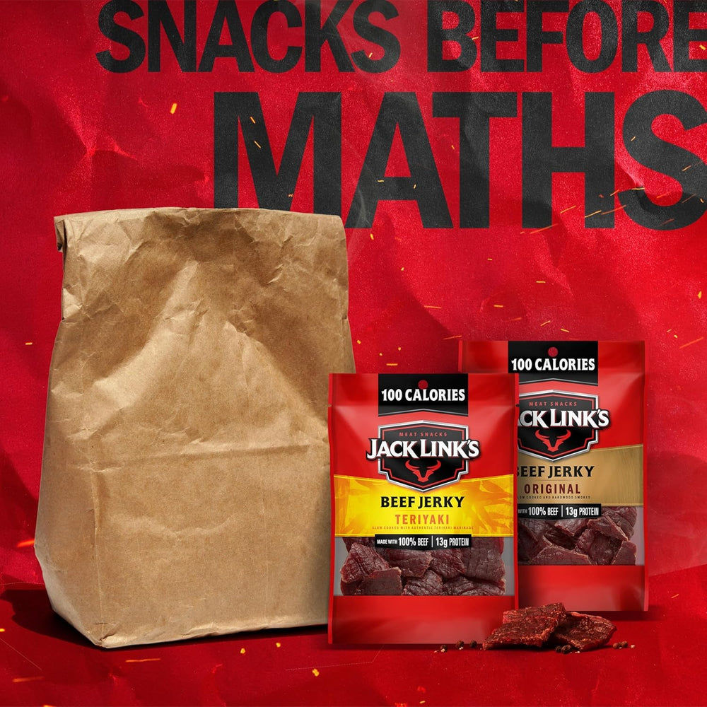 Jack Link's pack on pantry shelf showing storage ease and long shelf life