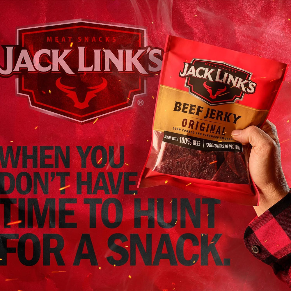 Jack Link's resealable zipper detail keeps jerky fresh between uses
