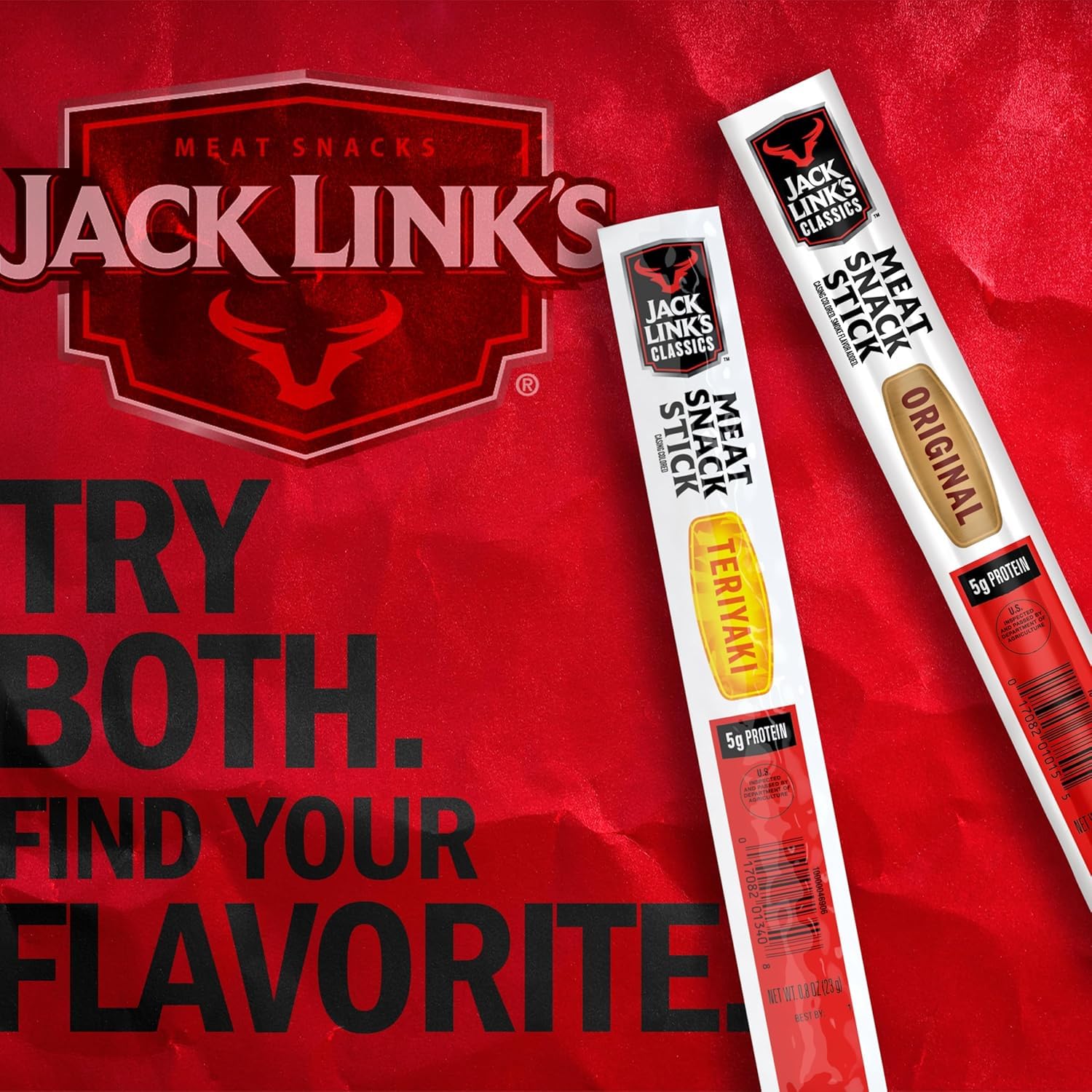 Jack Link's stick in hand showing size and easy portion for snacking