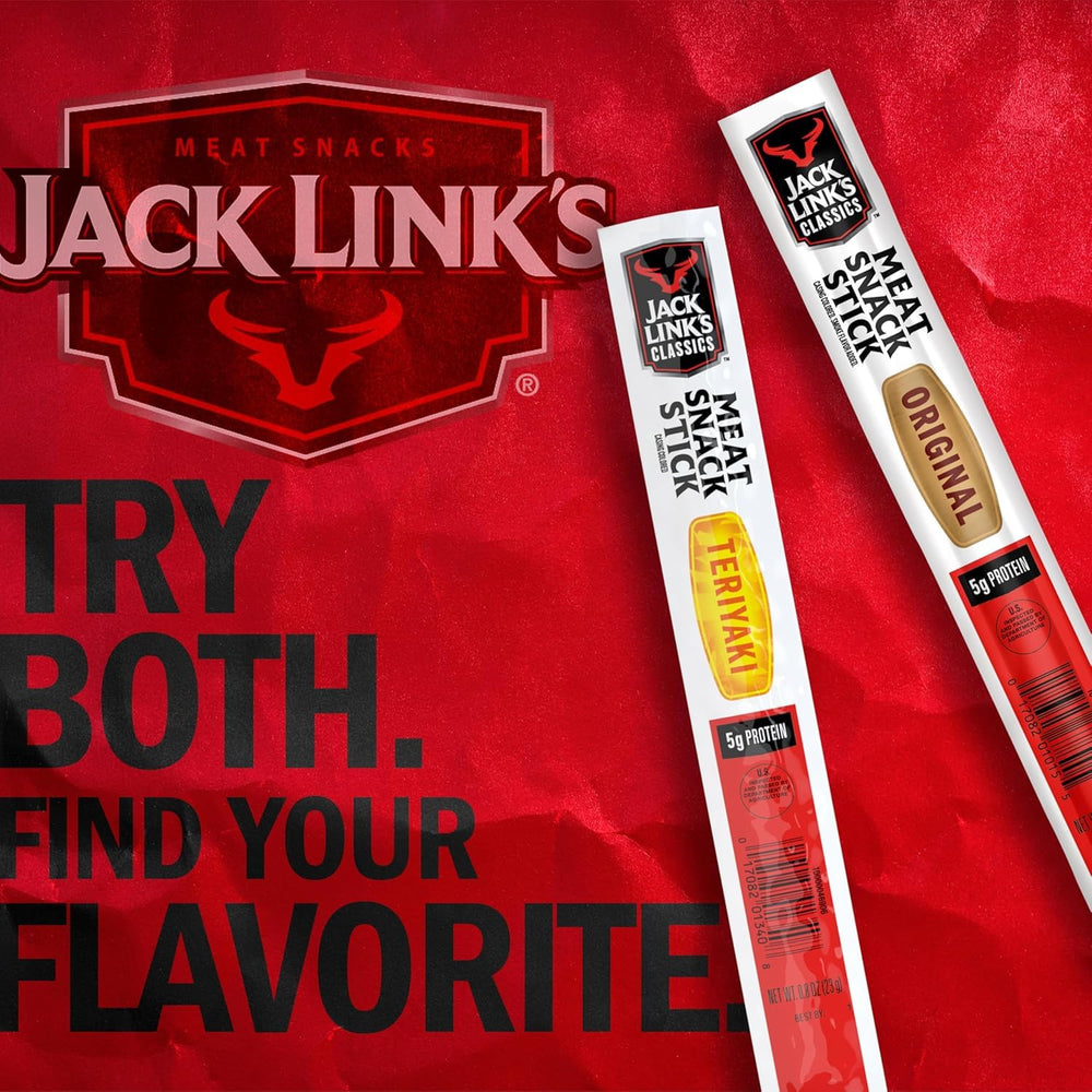 Jack Link's stick in hand showing size and easy portion for snacking