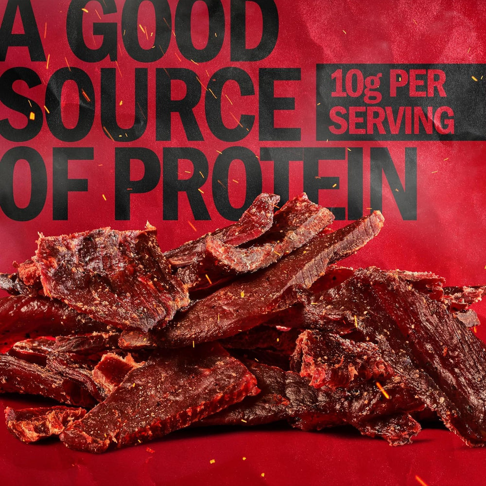 Jack Link's jerky in hand showing scale and portion convenience for snacking