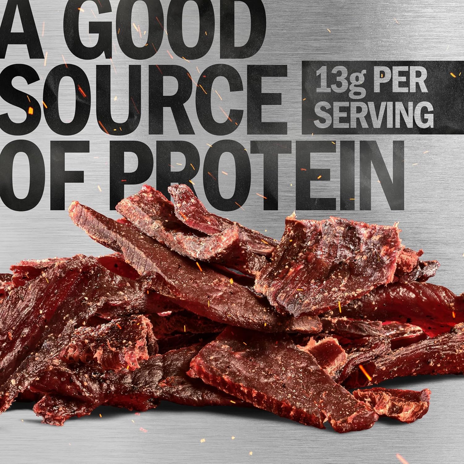Jack Link's jerky served on a wooden board for convenient protein pairing