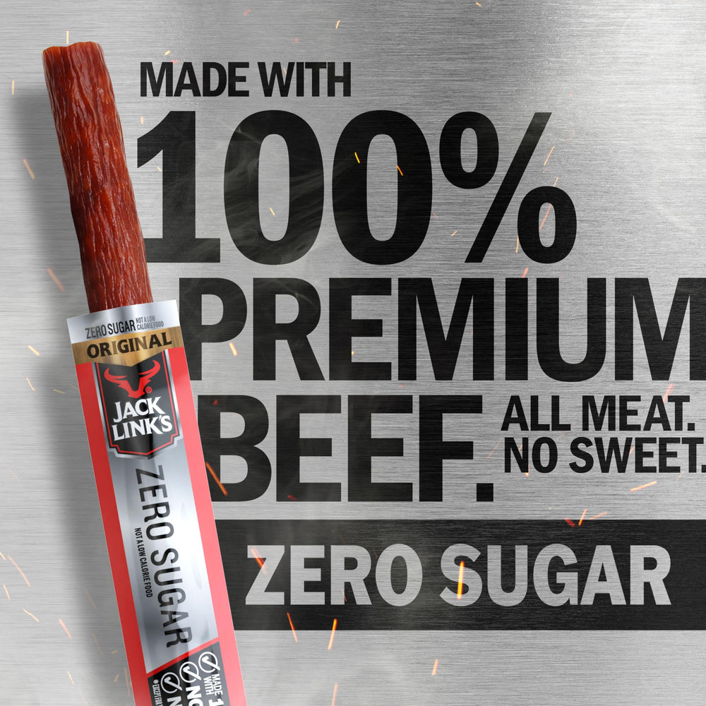 Jack Link's slow smoked label detail emphasizing bold smoky flavor
