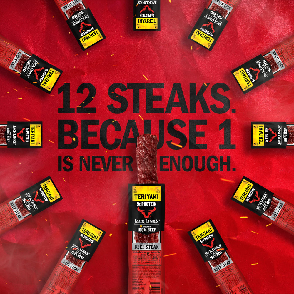 Jack Link's stacked 12-pack display ideal for stocking and sharing