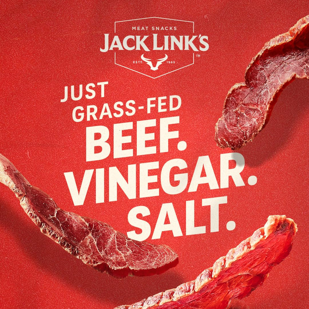 Jack Link's close-up of tender steak slice texture emphasizing soft, air-dried bite