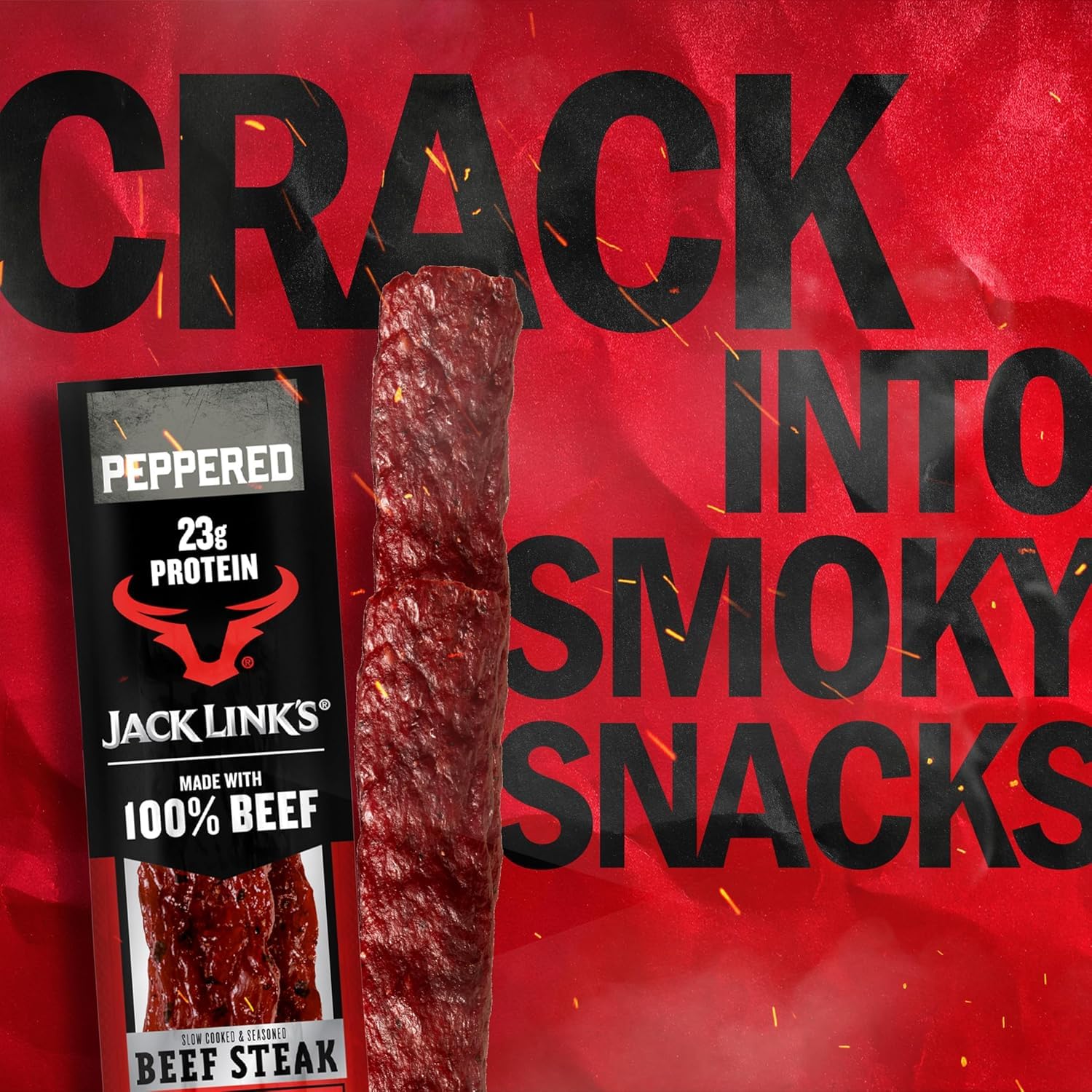 Jack Link's close-up of steak texture highlighting tender, smoky surface