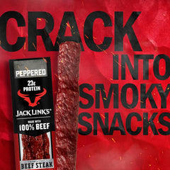 Jack Link's close-up of steak texture highlighting tender, smoky surface
