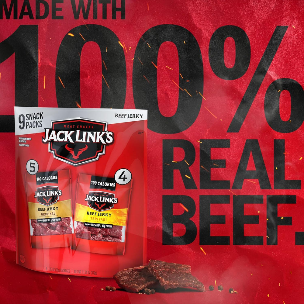 Jack Link's Teriyaki bag close-up highlighting glaze and sweet-savory appeal