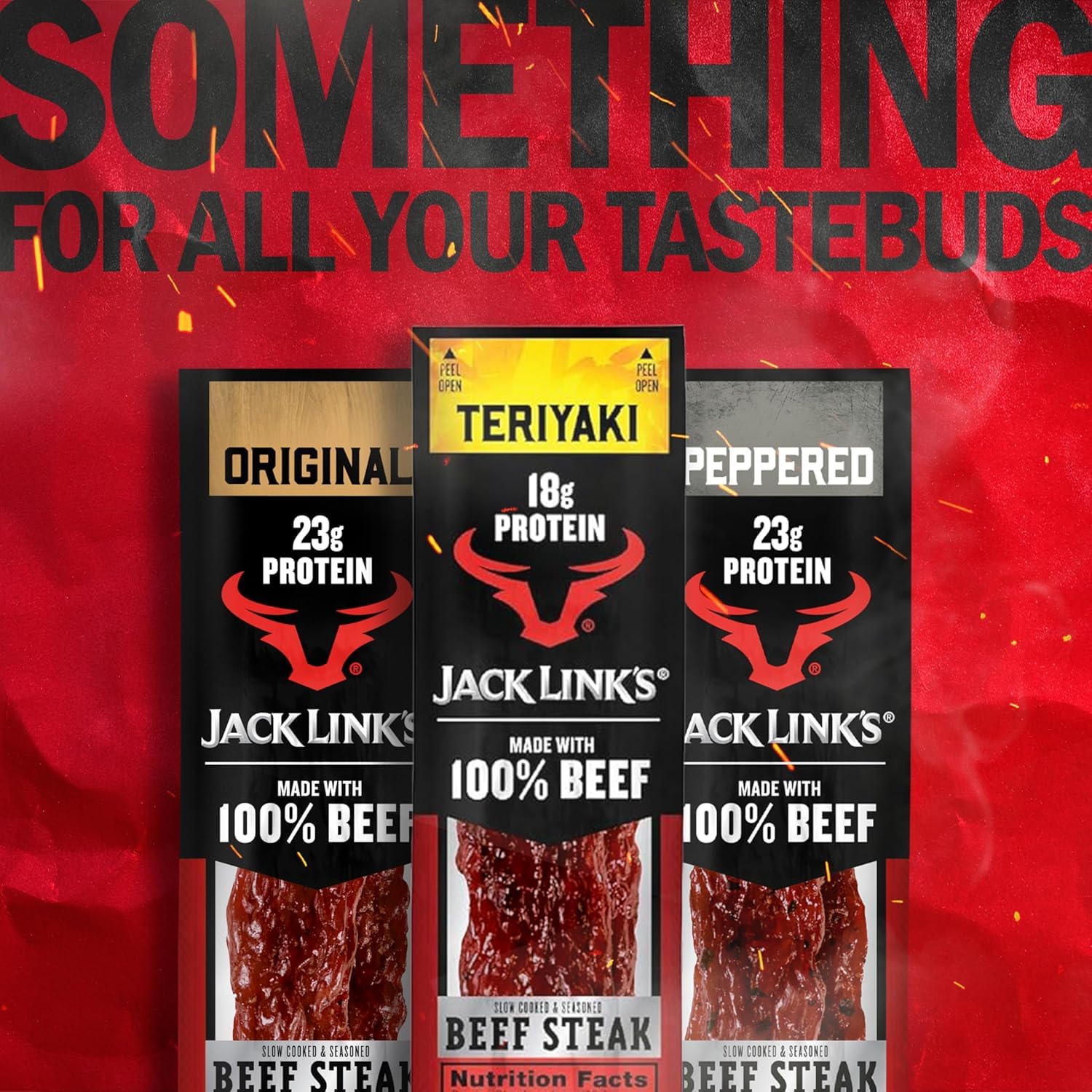 Jack Link's single-serve wrapped steak demonstrating portable, no-refrigeration snack