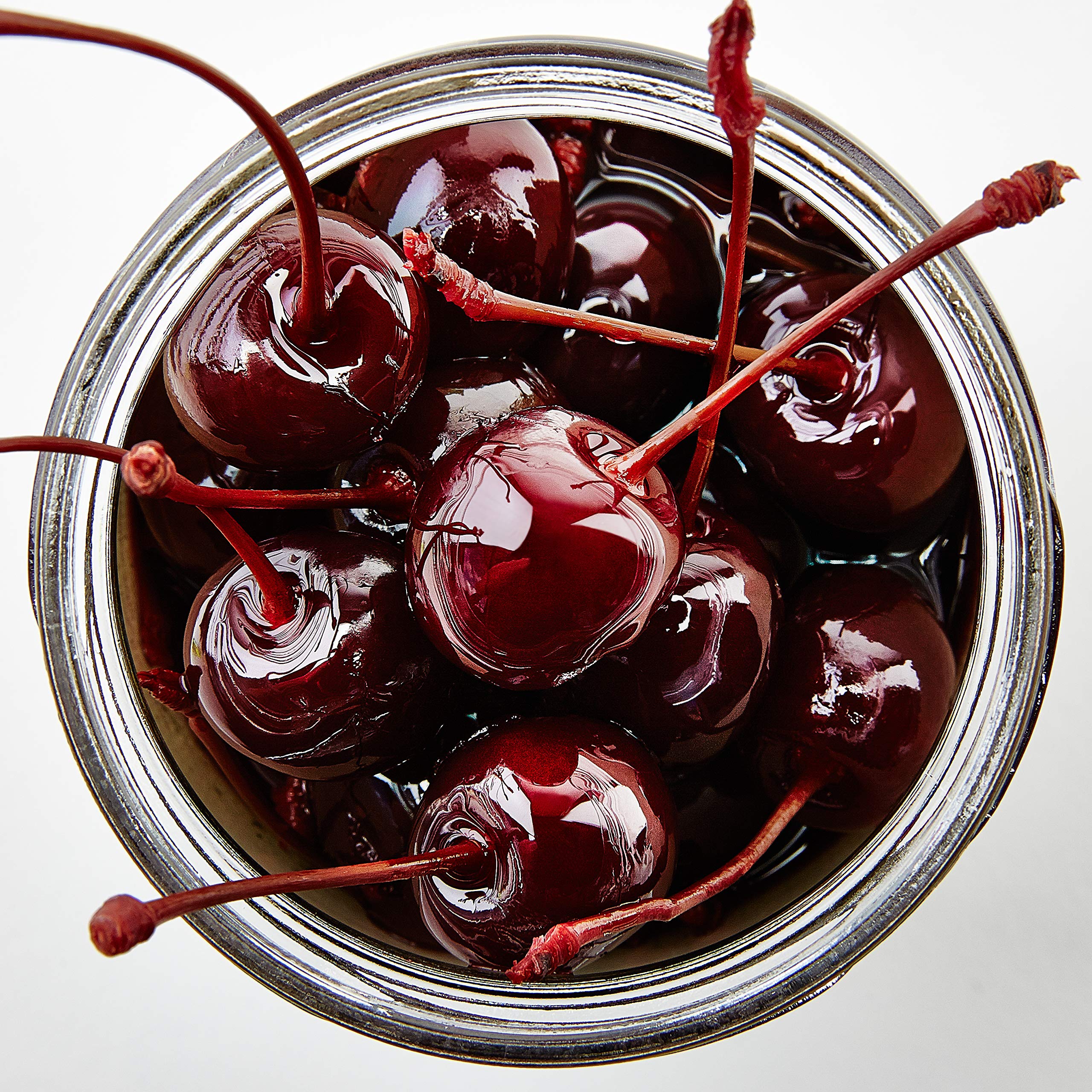 Close-up of Jack Rudy cherry texture and syrup, demonstrating rich fruit quality