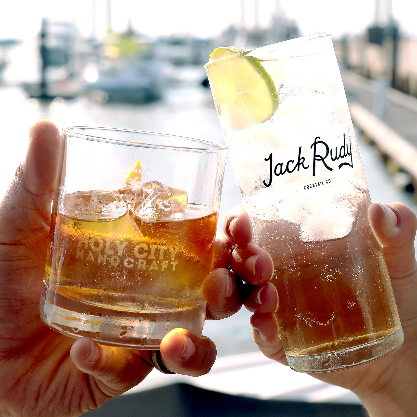 Jack Rudy syrup staged on a home bar suggesting professional cocktail upgrade benefit