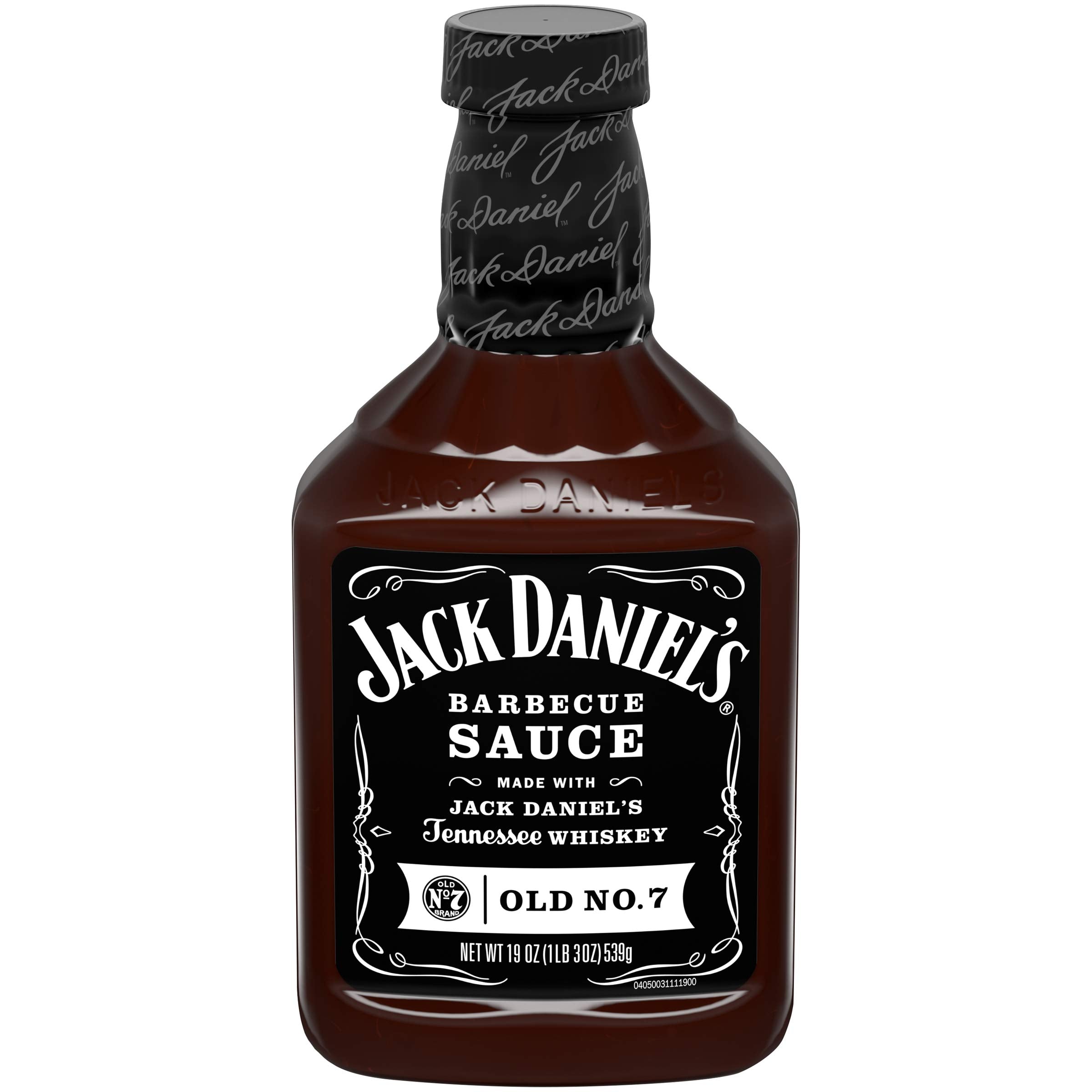 Jack Daniel's front packaging showing Original No.7 bottle and brand recognition benefit