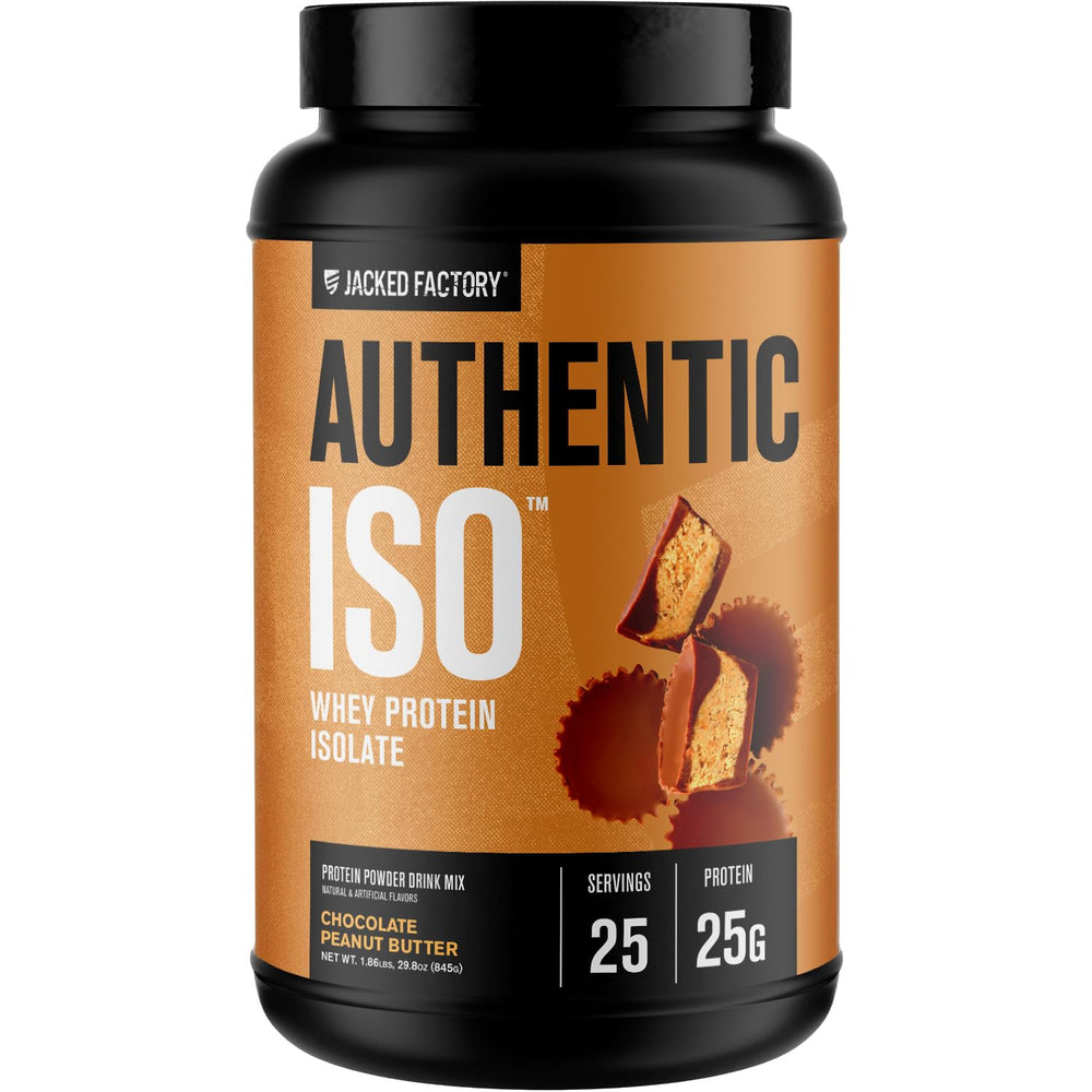 Jacked Factory front label showing product name and servings benefit