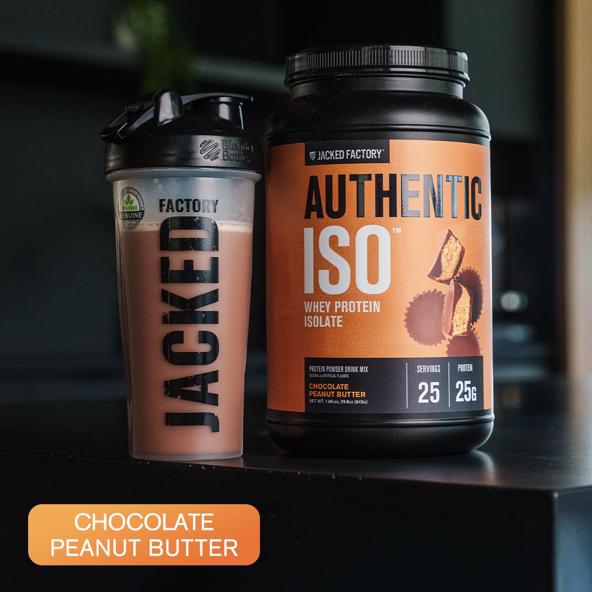 Jacked Factory scoop with powder highlighting concentrated protein