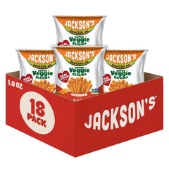 Jackson's cheddar front packaging showing 1 oz bag and branding, highlights convenient portioning