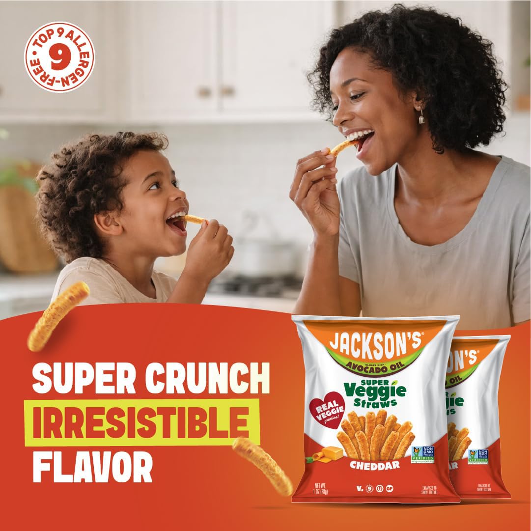 Jackson's cheddar single bag next to a hand for scale, highlights travel-friendly portion size