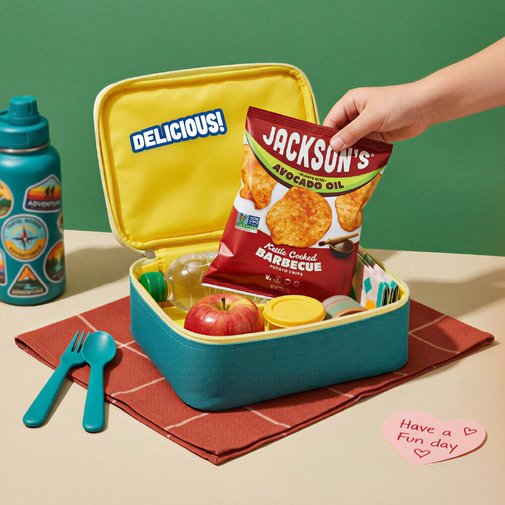 Jackson's chip dipped into guacamole showing flavor pairing benefit