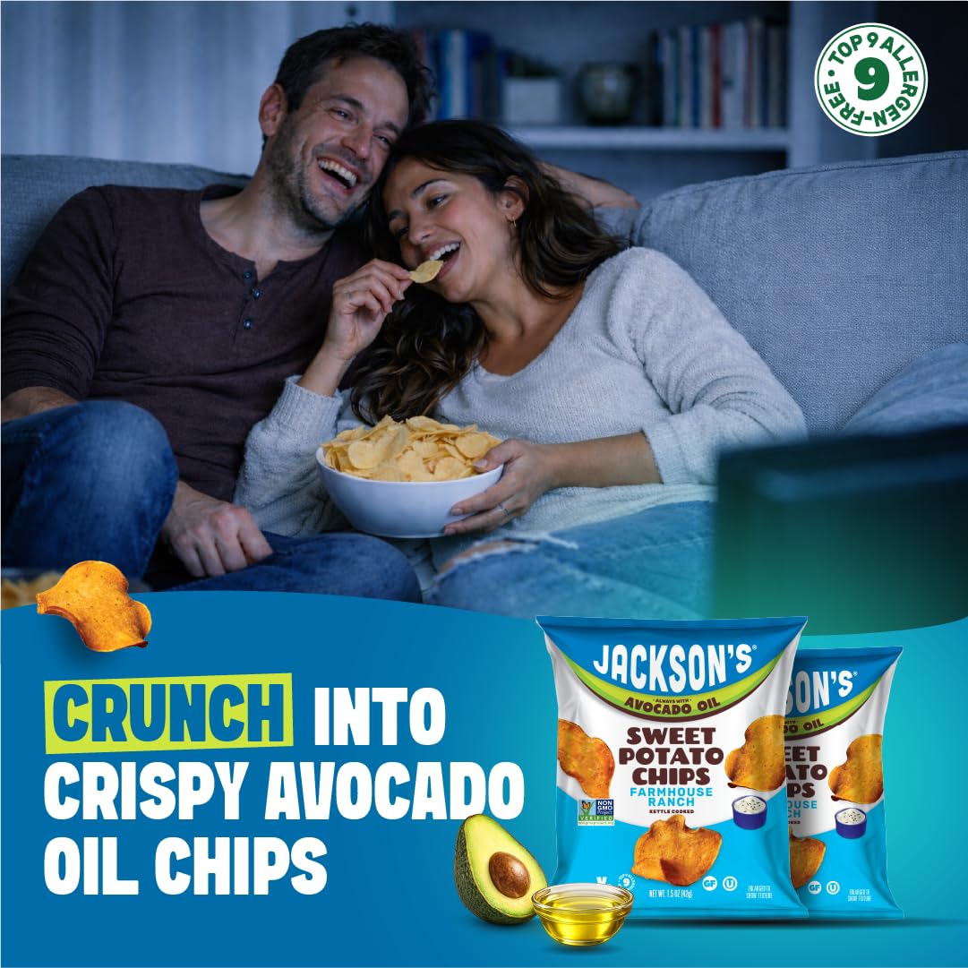 Jackson's Honest single 1.5oz bag held in hand for portion control