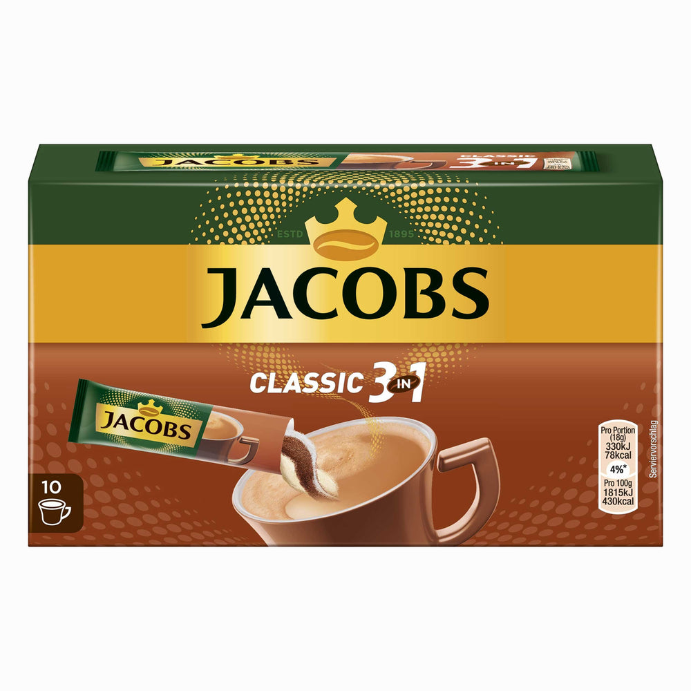 Open Jacobs 3in1 stick with visible powder texture demonstrating instant mix consistency