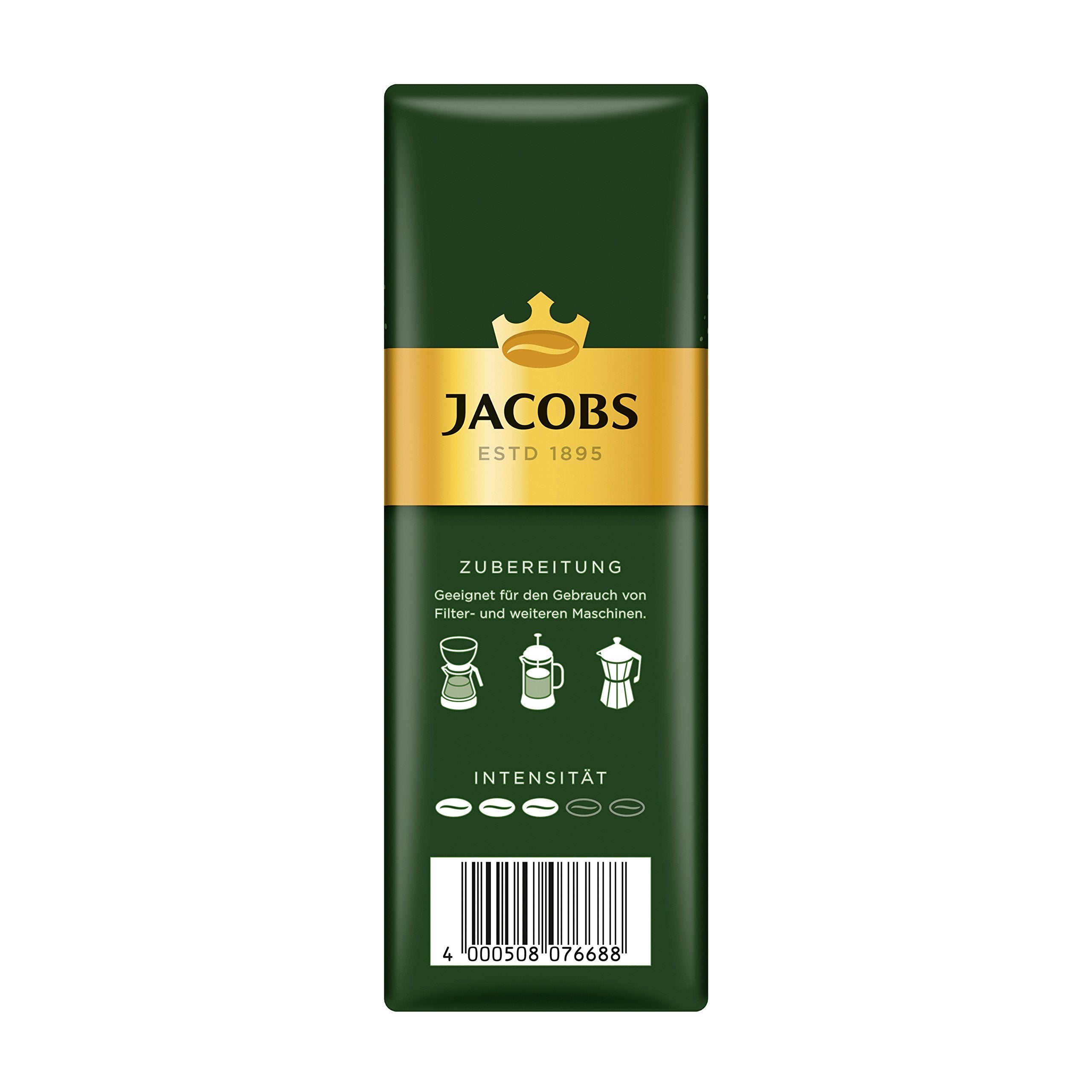 Jacobs Kronung brewed cup on table highlighting smooth flavor and enjoyable aroma