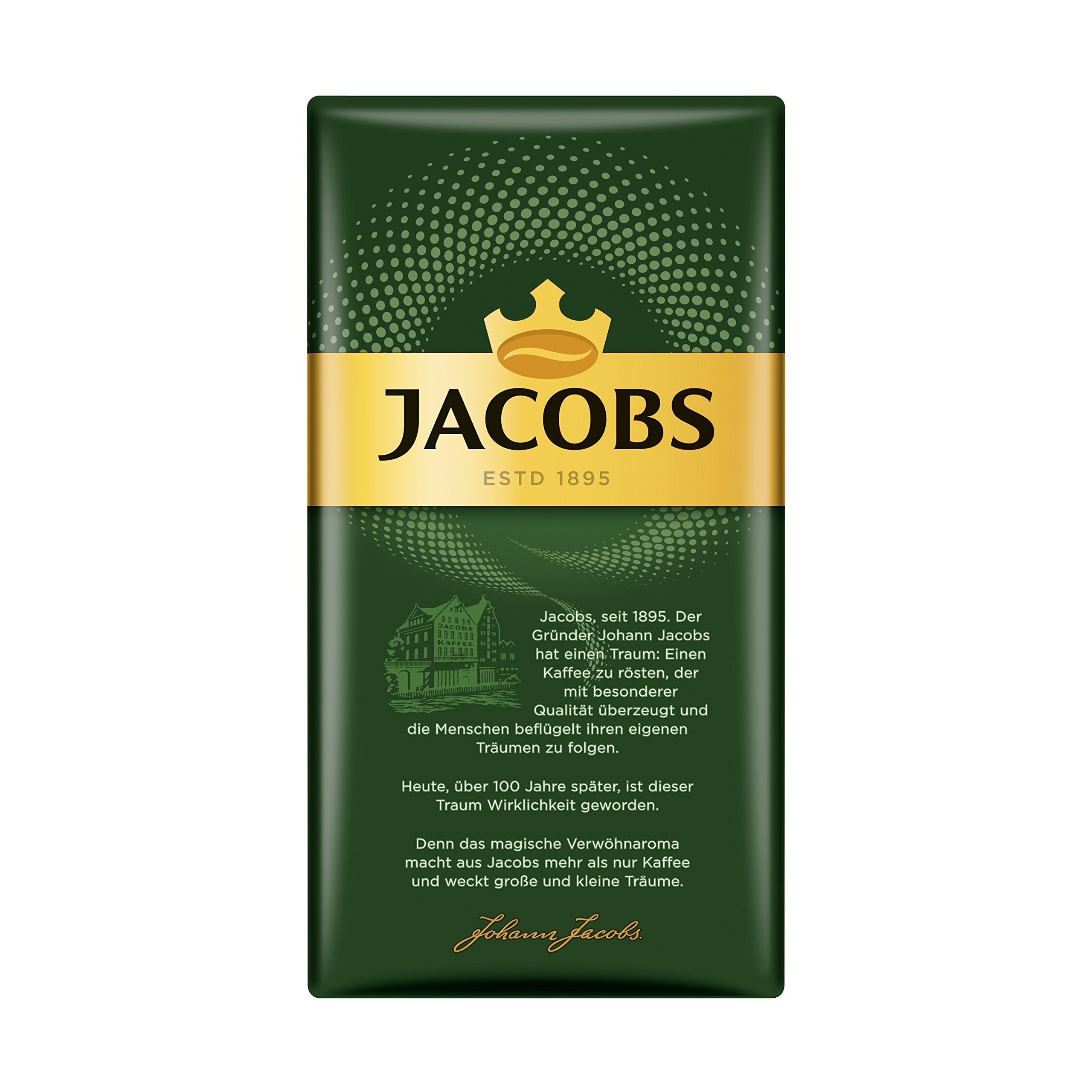 Jacobs Kronung close-up of ground coffee texture demonstrating even medium roast grind