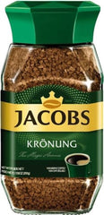 Jacobs Kronung jar front label showing brand and size and promising consistent flavor