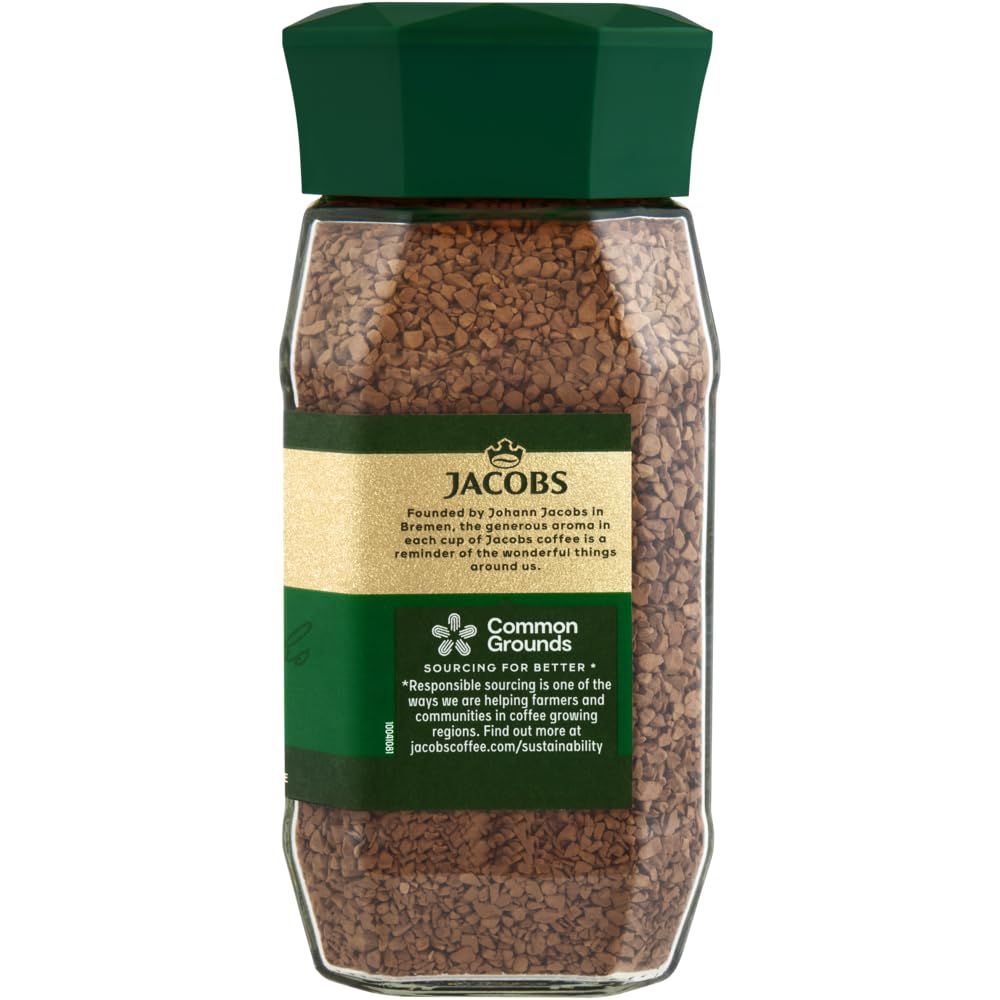 Jacobs close-up of coffee granules highlighting texture and instant solubility benefit