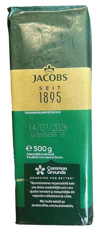 Jacobs Kronung label detail highlighting origin and premium beans