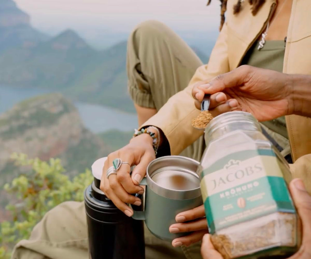 Jacobs jar on kitchen shelf in lifestyle setting for everyday convenience benefit