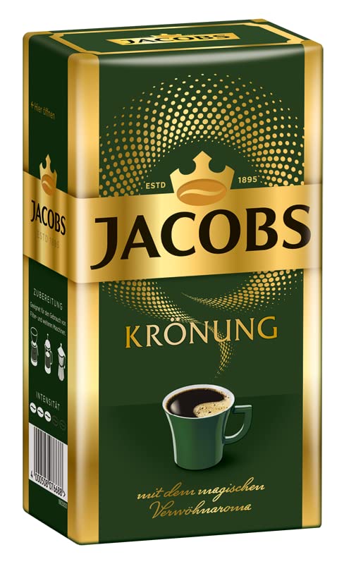 Jacobs Kronung in a morning kitchen scene illustrating convenient decaf coffee routine