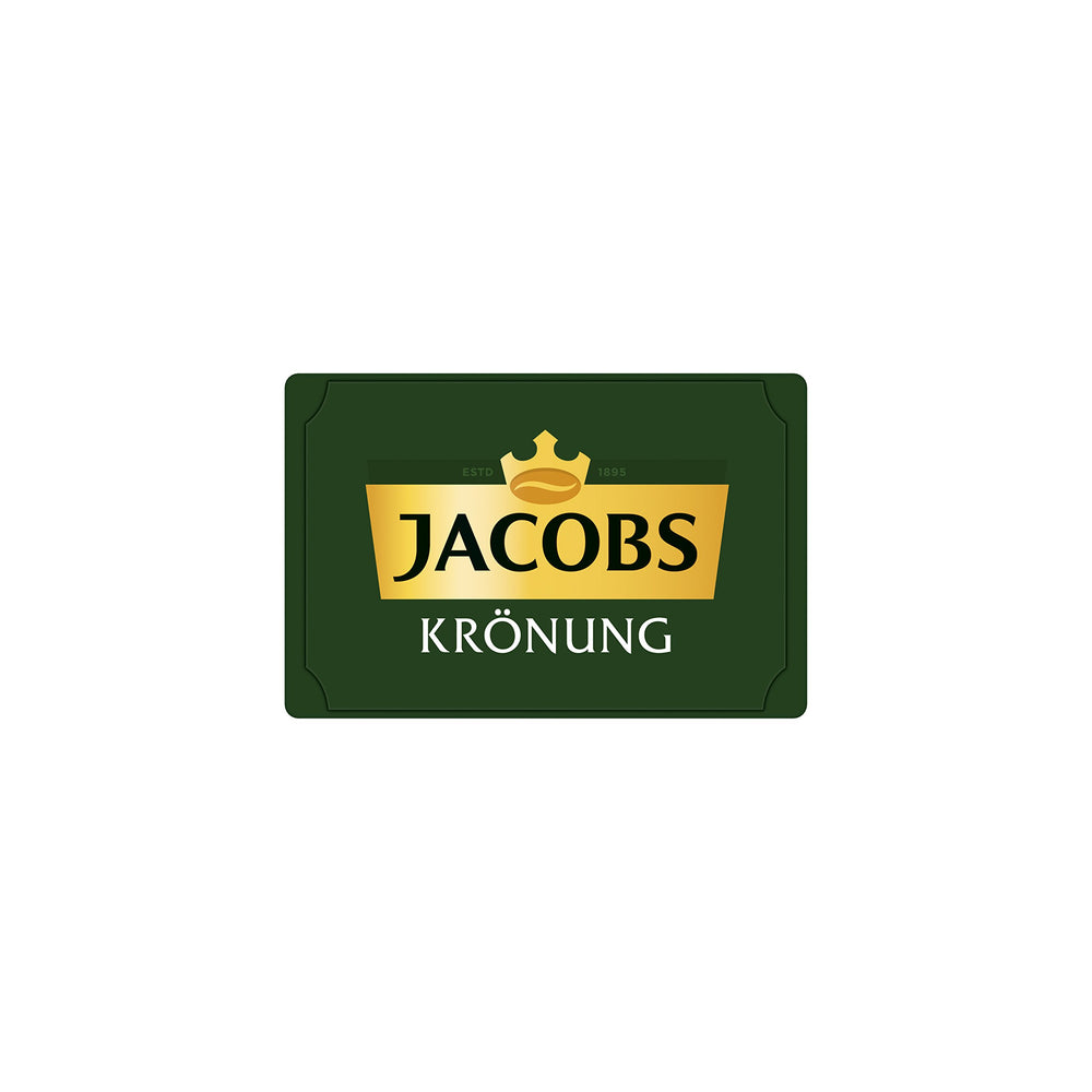 Jacobs Kronung 500g pack next to common objects to display size and portion value